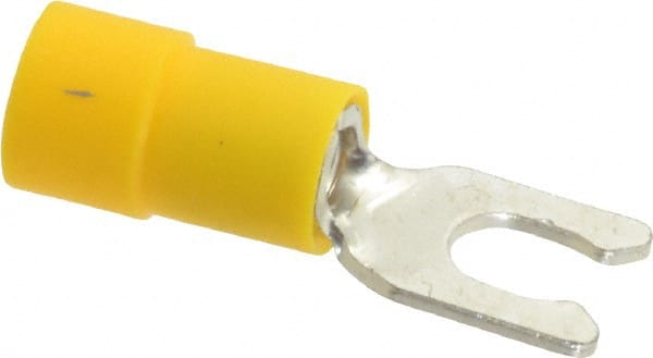 Thomas & Betts - #8 Stud, 12 to 10 AWG Compatible, Partially Insulated, Crimp Connection, Locking Fork Terminal - Apex Tool & Supply