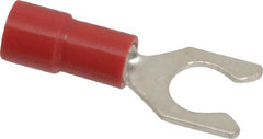 Thomas & Betts - #10 Stud, 22 to 18 AWG Compatible, Partially Insulated, Crimp Connection, Locking Fork Terminal - Apex Tool & Supply