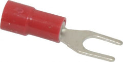 Thomas & Betts - #8 Stud, 22 to 16 AWG Compatible, Partially Insulated, Crimp Connection, Standard Fork Terminal - Apex Tool & Supply