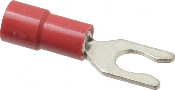 Thomas & Betts - #8 Stud, 22 to 18 AWG Compatible, Partially Insulated, Crimp Connection, Locking Fork Terminal - Apex Tool & Supply