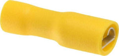 Thomas & Betts - 12 to 10 AWG, Vinyl, Fully Insulated, Female Wire Disconnect - 1/4 Inch Wide Tab, Yellow, RoHS Compliant, UL 94 V-0 - Apex Tool & Supply