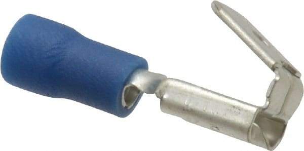 Thomas & Betts - 16 to 14 AWG, Vinyl, Fully Insulated, Piggyback Wire Disconnect - 1/4 Inch Wide Tab, Blue, RoHS Compliant, UL 94 V-0 - Apex Tool & Supply