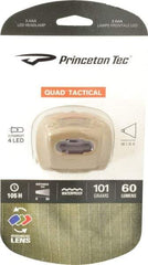 Princeton Tec - Red LED Bulb, 78 Lumens, Hands-free Flashlight - Tan Plastic Body, 3 AAA Batteries Not Included - Apex Tool & Supply