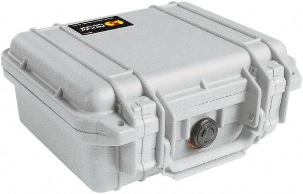 Pelican Products, Inc. - 9-11/16" Wide x 4-7/8" High, Clamshell Hard Case - Silver, Polyethylene - Apex Tool & Supply