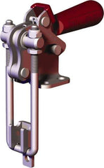 De-Sta-Co - 1,000.4 Lb Capacity, Vertical, U Hook, Flanged Base, Carbon Steel Pull Action Latch Clamp - 2.04" Drawing Movement, 4.12" OAL, Threaded U Hook, Straight Handle - Apex Tool & Supply