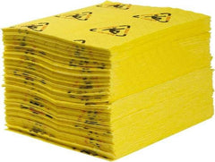 Brady SPC Sorbents - 30 Gal Capacity per Package, Chemical/Hazmat Mat - 19" Long x 15" Wide, Yellow, Polypropylene - Apex Tool & Supply
