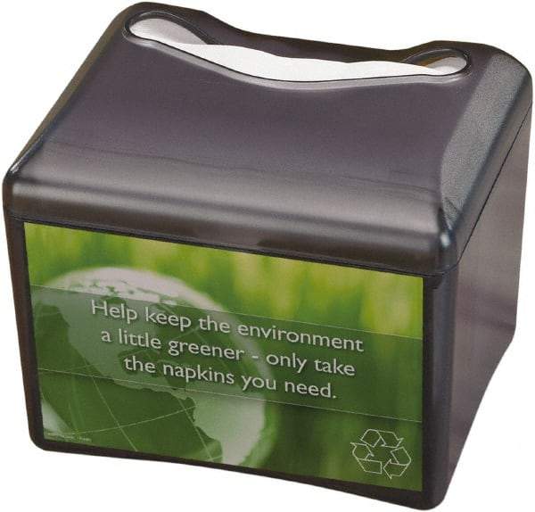 San Jamar - 6-1/2 x 6-1/8 x 6-7/8, Napkin Dispenser - Control Face with Advertising Insert, Black Pearl - Apex Tool & Supply