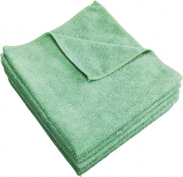PRO-SOURCE - Reusable Microfiber Wipes - 12" x 12" Sheet Size, Green - Apex Tool & Supply