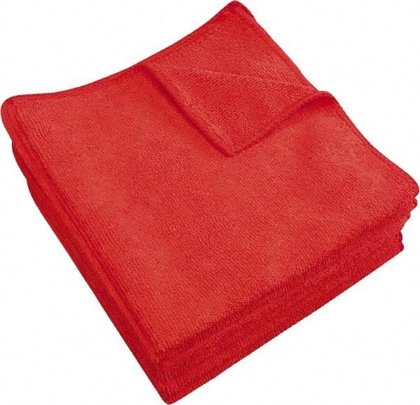 PRO-SOURCE - Reusable Microfiber Wipes - 12" x 12" Sheet Size, Red - Apex Tool & Supply