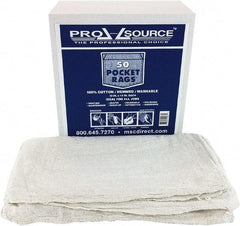 PRO-SOURCE - 13 Inch Long x 14 Inch Wide Virgin Cotton Shop Towels & Industrial Rags - White, Huck Toweling, Medium Lint Level, 50 Sheets per Pack - Apex Tool & Supply