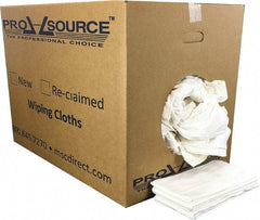 PRO-SOURCE - 12 Inch Long x 20 Inch Wide Virgin Cotton Diaper Rags - White, Knit, Lint Free, 50 Lbs. at 2 to 4 per Pound, Box - Apex Tool & Supply