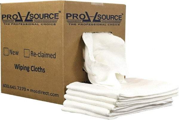 PRO-SOURCE - 12 Inch Long x 20 Inch Wide Virgin Cotton Diaper Rags - White, Lint Free, 5 Lbs. at 2 to 4 per Pound, Box - Apex Tool & Supply