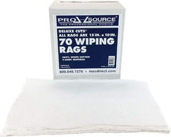 PRO-SOURCE - 10 Inch Long x 15 Inch Wide Virgin Cotton Rags - White, Knit, Lint Free, 70 Sheets per Pack, Box - Apex Tool & Supply