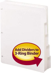 SMEAD - 8 1/2 x 11" 5 Tabs, 3-Hole Punched, Tab Divider - White - Apex Tool & Supply