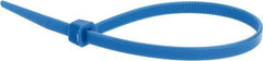 Value Collection - 8" Long Blue Nylon Standard Cable Tie - 50 Lb Tensile Strength, 54mm Max Bundle Diam - Apex Tool & Supply