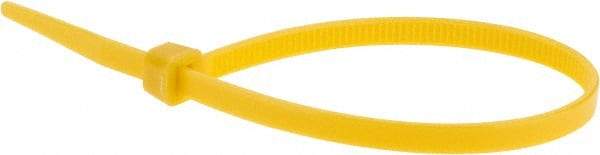 Value Collection - 8" Long Yellow Nylon Standard Cable Tie - 50 Lb Tensile Strength, 54mm Max Bundle Diam - Apex Tool & Supply