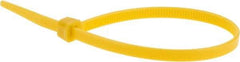 Value Collection - 8" Long Yellow Nylon Standard Cable Tie - 50 Lb Tensile Strength, 54mm Max Bundle Diam - Apex Tool & Supply