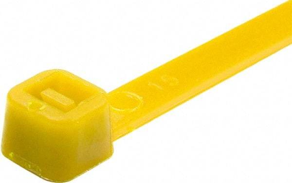 Value Collection - 9.8" Long Yellow Nylon Standard Cable Tie - 40 Lb Tensile Strength, 70mm Max Bundle Diam - Apex Tool & Supply