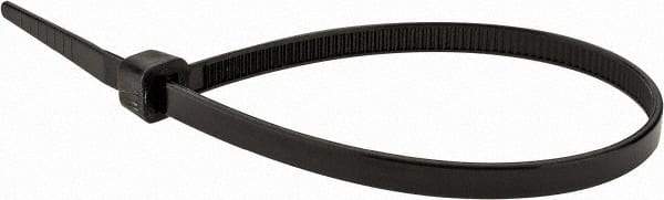 Value Collection - 8" Long Black Nylon Standard Cable Tie - 50 Lb Tensile Strength, 54mm Max Bundle Diam - Apex Tool & Supply
