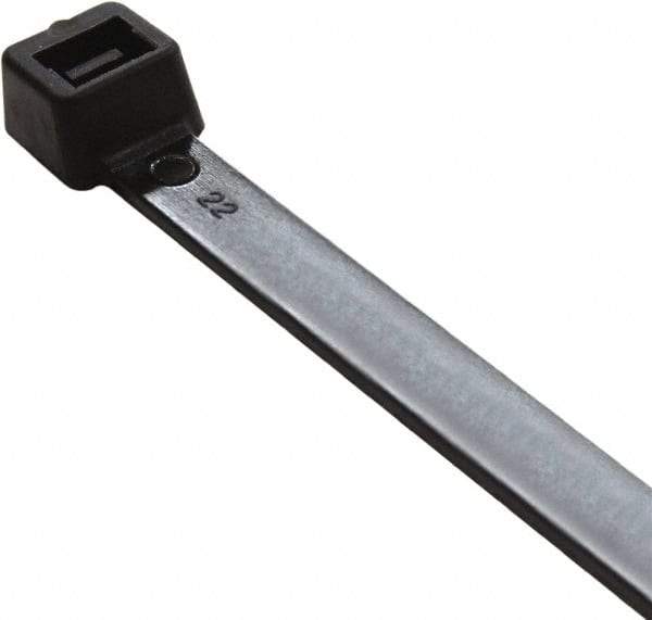 Value Collection - 8" Long Black Nylon Standard Cable Tie - 120 Lb Tensile Strength, 54mm Max Bundle Diam - Apex Tool & Supply