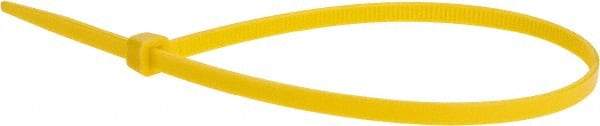 Value Collection - 11" Long Yellow Nylon Standard Cable Tie - 50 Lb Tensile Strength, 81mm Max Bundle Diam - Apex Tool & Supply