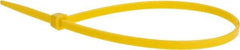 Value Collection - 11" Long Yellow Nylon Standard Cable Tie - 50 Lb Tensile Strength, 81mm Max Bundle Diam - Apex Tool & Supply