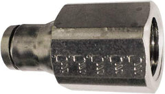 Legris - 4mm Outside Diam, 1/4 BSPP, Nickel Plated Brass Push-to-Connect Tube Female Connector - 435 Max psi, Tube to Female BSPP Connection, FKM O-Ring - Apex Tool & Supply