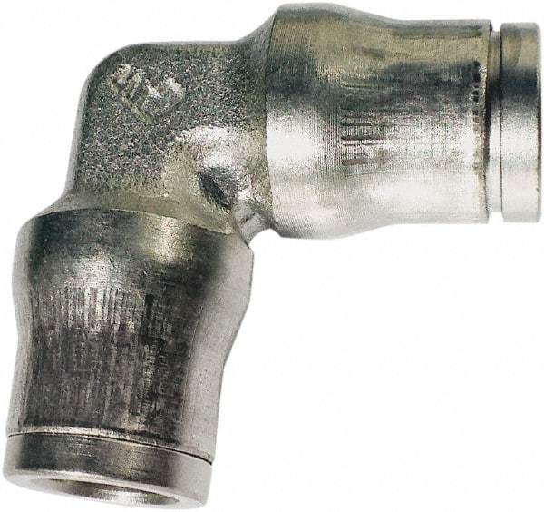 Legris - 5/16" Outside Diam, Nickel Plated Brass Push-to-Connect Tube Union Elbow - 435 Max psi, Tube to Tube Connection, FKM O-Ring - Apex Tool & Supply