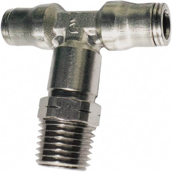 Legris - 12mm Outside Diam, 3/8 BSPT, Nickel Plated Brass Push-to-Connect Tube Male Branch Tee - 435 Max psi, Tube to Male BSPT Connection, FKM O-Ring - Apex Tool & Supply