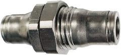 Legris - 10mm Outside Diam, Nickel Plated Brass Push-to-Connect Tube Bulkhead Union - 435 Max psi, Tube to Tube Connection, FKM O-Ring - Apex Tool & Supply