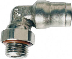 Legris - 8mm Outside Diam, 1/4 BSPP, Nickel Plated Brass Push-to-Connect Tube Male Elbow - 435 Max psi, Tube to Male BSPP Connection, FKM O-Ring - Apex Tool & Supply
