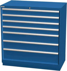 LISTA - 7 Drawer, Modular Storage Cabinet - Steel, 40-1/4" Wide x 22-1/2" Deep x 41-3/4" High, Blue - Apex Tool & Supply