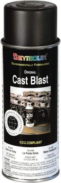 Seymour of Sycamore - Gray, 12 oz Net Fill, Flat, Metallic Spray Paint - High Temperature Compatible - Apex Tool & Supply