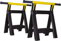 Stanley - Ladder Adjustable Sawhorse \x96 Twin Pack - Black/Yellow, 5' Long x 1.57" Wide x 29' High, Use with Lumber - Apex Tool & Supply