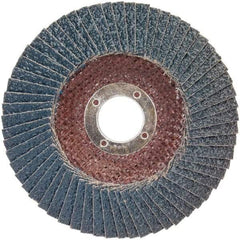 Norton - 60 Grit, 7" Disc Diam, 7/8" Center Hole, Type 29 Zirconia Alumina Flap Disc - 8,500 Max RPM, Plastic Backing, Arbor Attaching System, Coated - Apex Tool & Supply