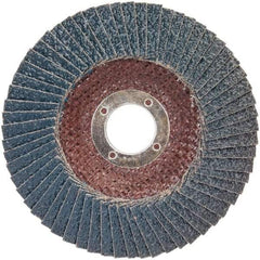Norton - 36 Grit, 7" Disc Diam, 7/8" Center Hole, Type 29 Zirconia Alumina Flap Disc - 8,500 Max RPM, Plastic Backing, Arbor Attaching System, Coated - Apex Tool & Supply