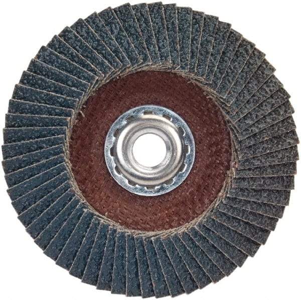 Norton - 60 Grit, 7" Disc Diam, 5/8-11 Center Hole, Type 29 Zirconia Alumina Flap Disc - 8,500 Max RPM, Plastic Backing, Arbor Attaching System, Coated - Apex Tool & Supply