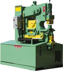 Uni-Hydro - 12" Throat Depth, 105 Ton Punch Pressure, 1-5/16" in 1" Punch Capacity Ironworker - 7-1/2 hp, 3 Phase, 220/480 Volts, 61-1/2" Wide x 70" High x 41" Deep - Apex Tool & Supply