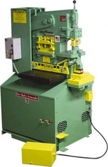 Uni-Hydro - 6" Throat Depth, 56 Ton Punch Pressure, 1-3/8" in 1/2" Punch Capacity Ironworker - 5 hp, 3 Phase, 220/480 Volts, 33" Wide x 57" High x 27-1/4" Deep - Apex Tool & Supply