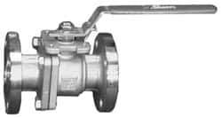Sharpe Valves - 1/2" Pipe, Full Port, Stainless Steel Fire Safe Ball Valve - 2 Piece, Inline - One Way Flow, Flanged x Flanged Ends, Lever Handle, 275 WOG, 150 WSP - Apex Tool & Supply