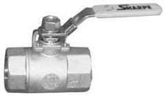Sharpe Valves - 1/2" Pipe, Standard Port, Carbon Steel Steam Service Ball Valve - 1 Piece, Inline - One Way Flow, FNPT x FNPT Ends, Locking Lever Handle, 2,000 WOG, 250 WSP - Apex Tool & Supply
