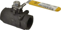 Sharpe Valves - 1" Pipe, Standard Port, Carbon Steel Steam Service Ball Valve - 1 Piece, Inline - One Way Flow, FNPT x FNPT Ends, Locking Lever Handle, 2,000 WOG, 250 WSP - Apex Tool & Supply
