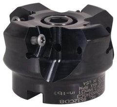 Kennametal - 4" Cut Diam, 1" Arbor Hole, 4.5mm Max Depth of Cut, 45° Indexable Chamfer & Angle Face Mill - 6 Inserts, HNGJ 535ANENLD Insert, Right Hand Cut, 6 Flutes, Through Coolant, Series KSHR - Apex Tool & Supply
