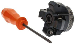 Kennametal - 2" Cut Diam, 3" Arbor Hole, 4.51mm Max Depth of Cut, 45° Indexable Chamfer & Angle Face Mill - 4 Inserts, HNGJ 535-GD Insert, Right Hand Cut, 4 Flutes, Through Coolant, Series KSHR - Apex Tool & Supply