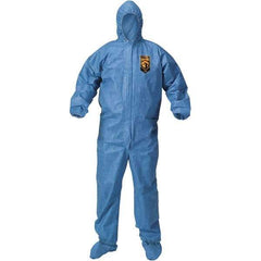 KleenGuard - Size XL Polypropylene General Purpose Coveralls - Blue, Zipper Closure, Elastic Cuffs, Elastic Ankles, Taped Seams - Apex Tool & Supply