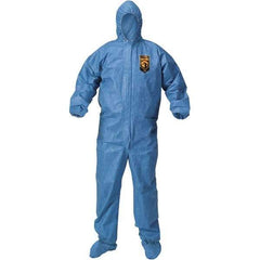 KleenGuard - Size 3XL Polypropylene General Purpose Coveralls - Blue, Zipper Closure, Elastic Cuffs, Elastic Ankles, Taped Seams - Apex Tool & Supply