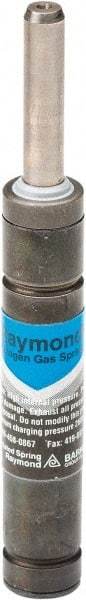 Associated Spring Raymond - 8mm Rod Diam, 19mm Diam, 10mm Max Stroke, Nitrogen Gas Spring Cylinder - 52mm Body Length, 62mm OAL, 650 psi Initial Charge - Apex Tool & Supply