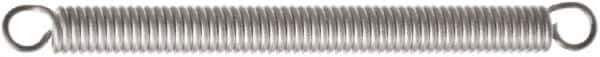 Associated Spring Raymond - 16mm OD, 424.83 N Max Load, 59.12mm Max Ext Len, Stainless Steel Extension Spring - 242.07 Lb/In Rating, 14.32 Lb Init Tension, 50.6mm Free Length - Apex Tool & Supply