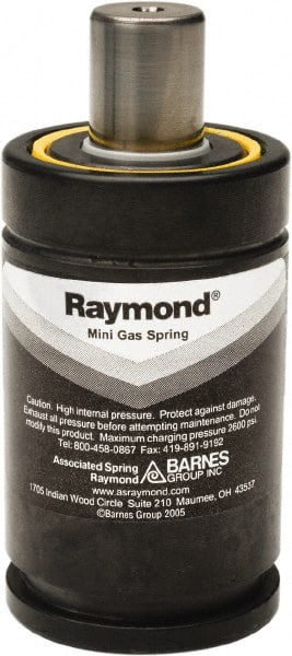 Associated Spring Raymond - 15mm Rod Diam, 24.9mm Diam, 125mm Max Stroke, Nitrogen Gas Spring Cylinder - Apex Tool & Supply