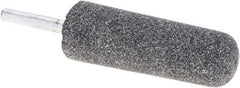 Made in USA - 1" Head Diam x 2-3/4" Thickness, A3, Tree End, Aluminum Oxide Mounted Point - Blue-Gray, Coarse Grade, 46 Grit, 16,100 RPM - Apex Tool & Supply